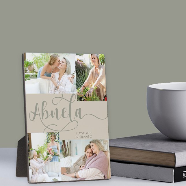 Photo Plaque de table en beige avec calligraphie Abuela  (Créateur téléchargé)