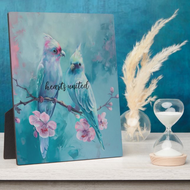 Photo Plaque de table Heart United Birds avec de l'Easel (Côté)
