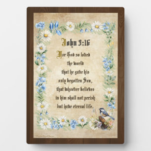 Photo Plaque de table Jean 3:16 avec chevalet