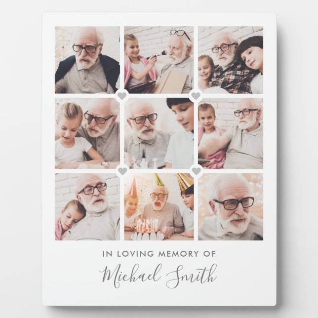 Photo Plaque de table personnalisée avec 9 photos et tex (Devant)