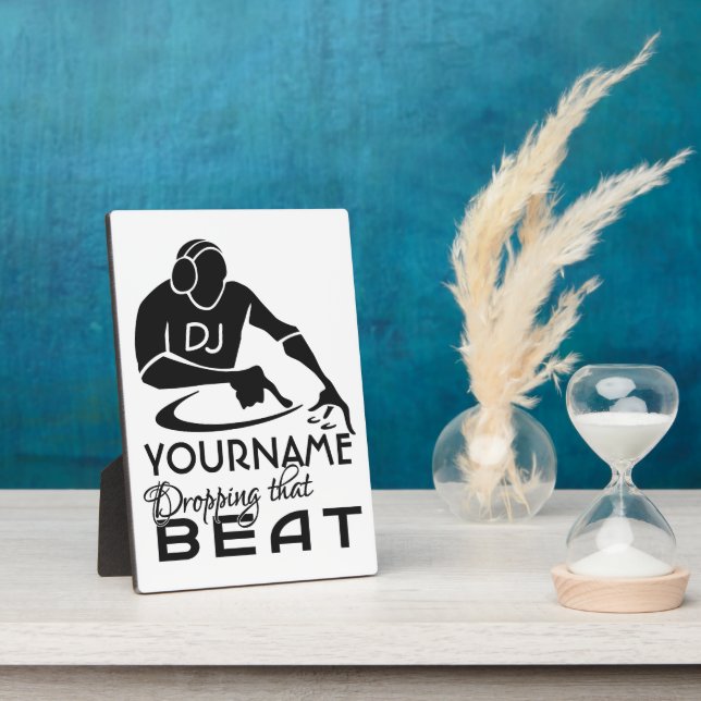 Photo Plaque DJ personnalisée couleur et monogramme (Côté)