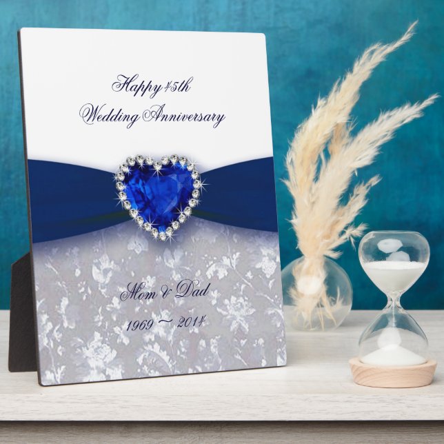 Photo Plaque du 45e anniversaire du Mariage Damask (Côté)