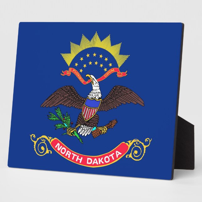 Photo Plaque du drapeau de l'État du Dakota du Nord (Côté)
