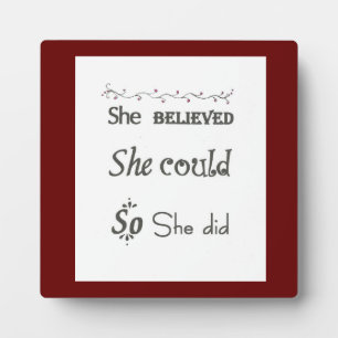 Photo Plaque Inspirationnelle avec Easel femmes filles