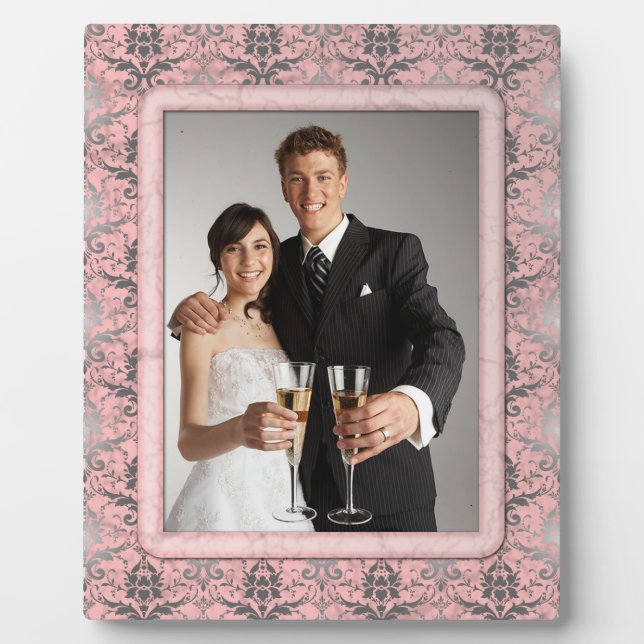 Photo Plaque Mariage damassé Pink Grunge (Devant)