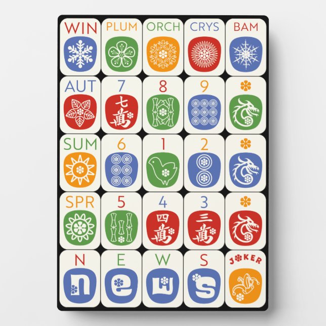 Photo Plaque moderne Mah Jongg (Devant)