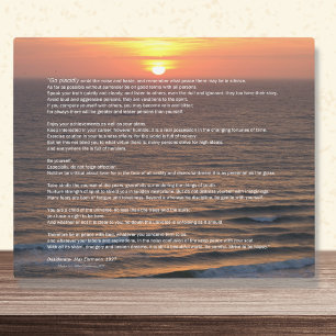 Photo Plaque Ocean Sunrise Desiderata