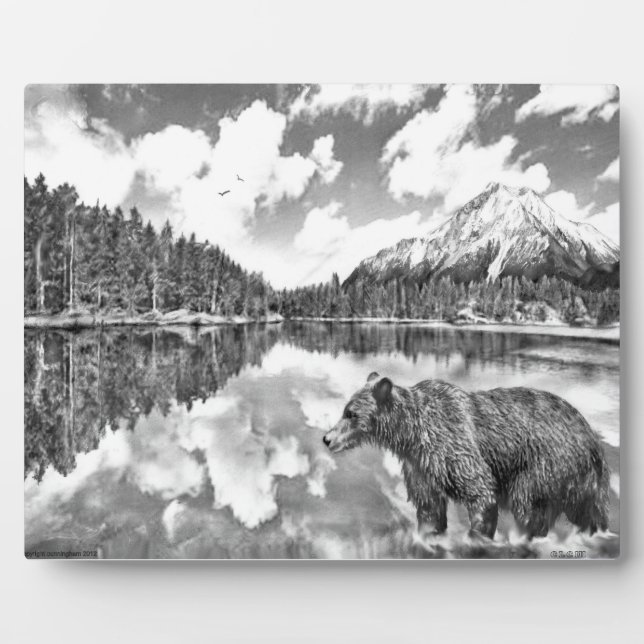 Photo Plaque Ours et Mouintains (Devant)