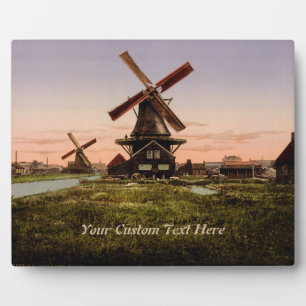 Photo Plaque personnalisée des moulins à vent néerlandai