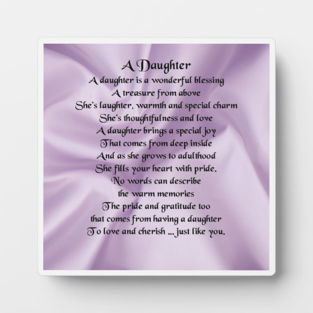 Photo Plaque Poem Fille - Lilac Design Soie (Devant)