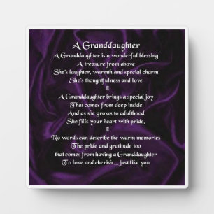 Photo Plaque Poem Grandgirl - Conception Soie Violette