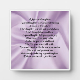 Photo Plaque Poem Grandgirl - Lilac Silk Design