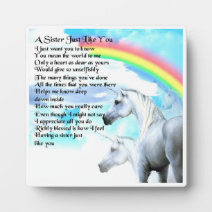 Photo Plaque Poem Soeur - Conception Unicorne