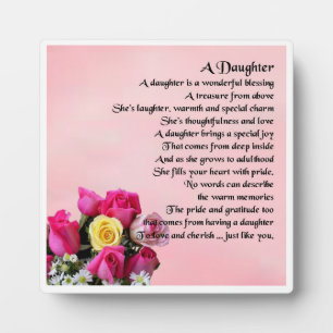Photo Plaque poème fille - Design Rose