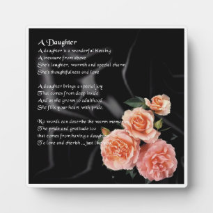 Photo Plaque poème fille - Rose en noir design