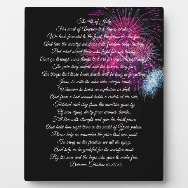 Photo Plaque poème vétéran (Devant)