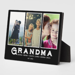 Photo Plaque pour grand-mère – Noms personnalisés et col