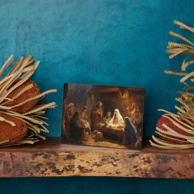 Photo Plaque spirituelle Jesus Manger (Côté)