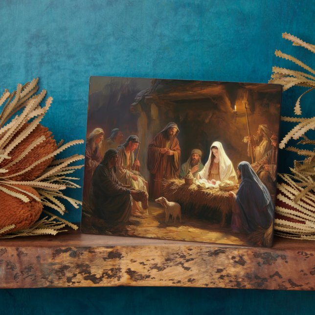 Photo Plaque spirituelle Jesus Manger (Côté)