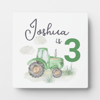 Photo Plaque Thématique de Tracteur Vert Personnalisé Av