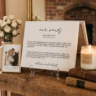 Photo Plaque Vows Mariage personnalisée moderne