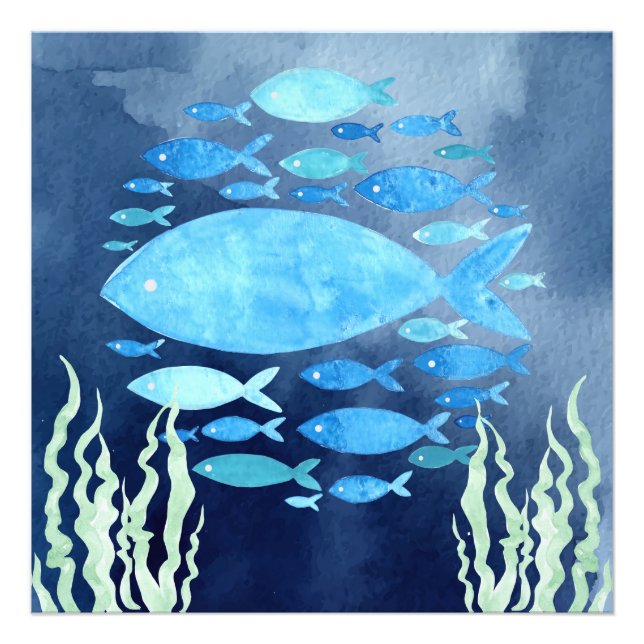 Photo Poisson Dans La Mer Impression sur Toile Tendue (Devant)