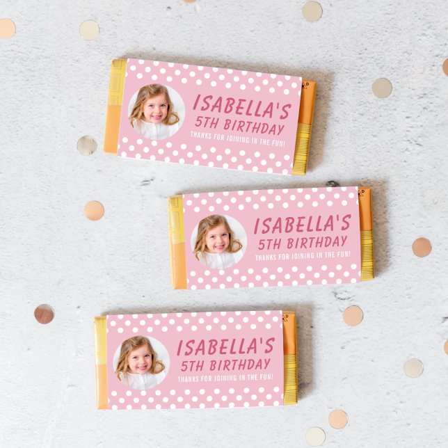 Photo Polka Dot Anniversaire Candy Bar Wrapper (Créateur téléchargé)