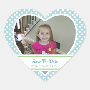 Photo : Polka-dot Heart : Save the Date Stickers