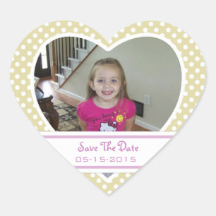 Photo : Polka-dot Heart : Save the Date Stickers