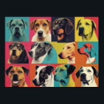 Photo Pop Art Chien - Poster moderne Retro Color B<br><div class="desc">"Pop Art Dog Photo - Modern Retro Color Block Poster" Faites un maximum de place avec notre affiche "Pop Art Dog Photo", une pièce audacieuse et vibrante qui allie harmonieusement les tendances modernes à un soupçon de charme rétro. Cette affiche présente un design de bloc de couleurs élégant qui met...</div>