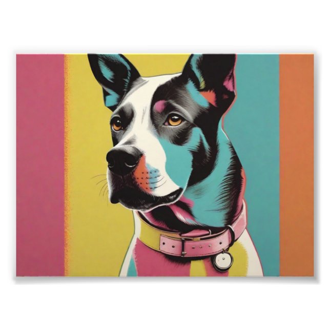 Photo Pop Art Chien - Poster moderne Retro Color B (Devant)