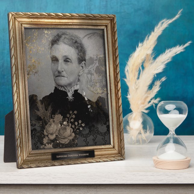 Photo Portrait hanté | Plaque | Vieille Femme (Côté)