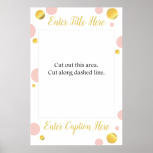 Photo Poster du cadre Pink Gold Polka Dot