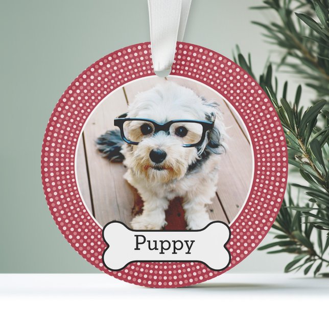Photo pour animaux de compagnie avec os de chien - (Personalized Photo Ornament - Pet Theme)