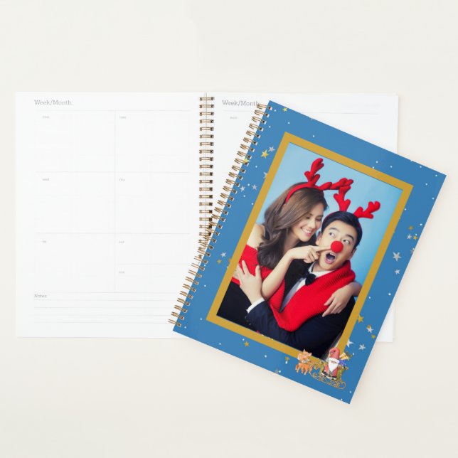 Photo préférée Père Noël Sleigh Reindeer (Devant avec enveloppe)