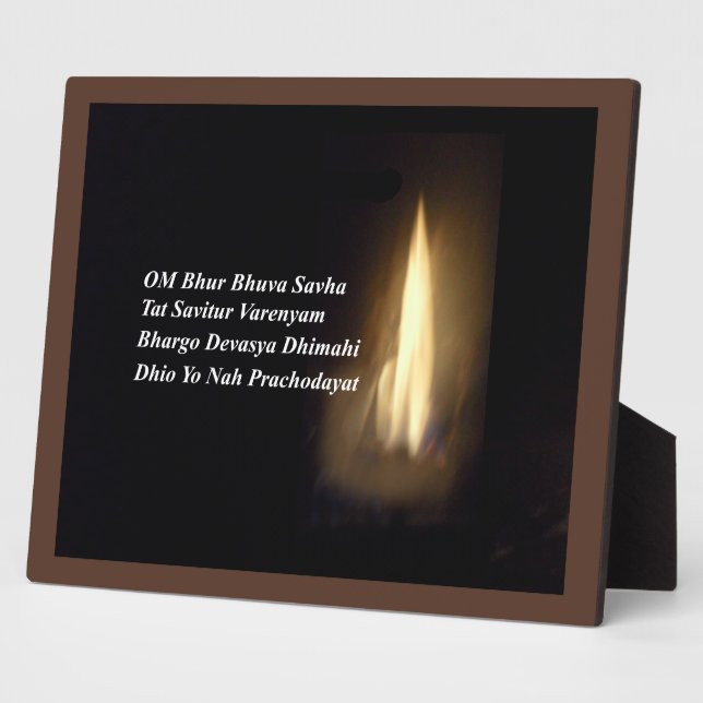 Photo Prière Mantra Gayatri Om Bhur Bhuvah, Plaque (Côté)