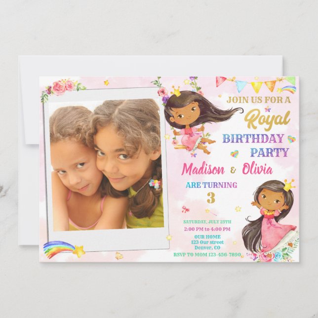 Photo Princesse invitation anniversaire Royal anni (Devant)