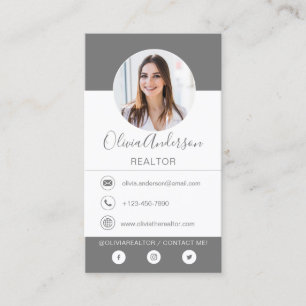 Photo professionnelle Carte de visite gris charbon