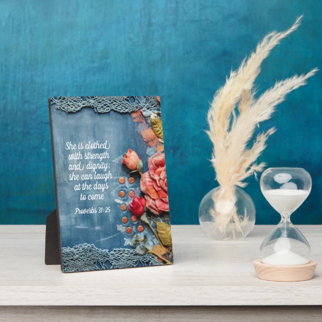 Photo Proverbs 31:25 Plaque Inspiring Bible Verse (Côté)