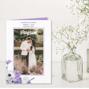 Photo Purple Floral Mariage Programme plié
