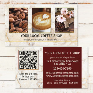 Photo QR Code Coffee Shop Carte de visite