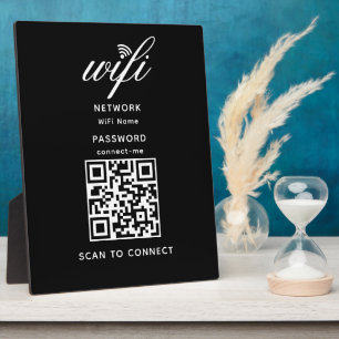 Photo QR Code Wifi Mot de passe Internet Noir Plaque