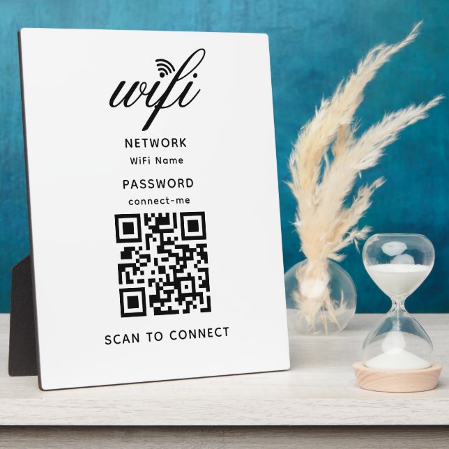 Photo QR Code Wifi Mot de passe Internet Plaque blanche (Côté)