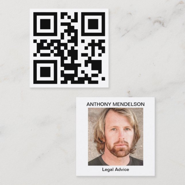 Photo qr photo ou logo carte de visite (Devant / Derrière)
