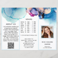 *~* Photo QR Trifold Brochure Abstrait Menu Prix