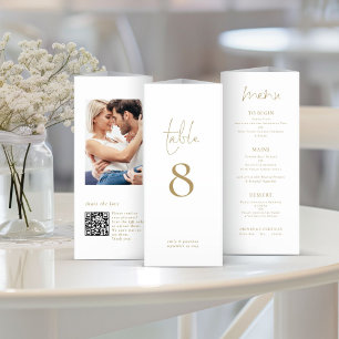Photo QR Trifold Gold Mariage Numéro de table