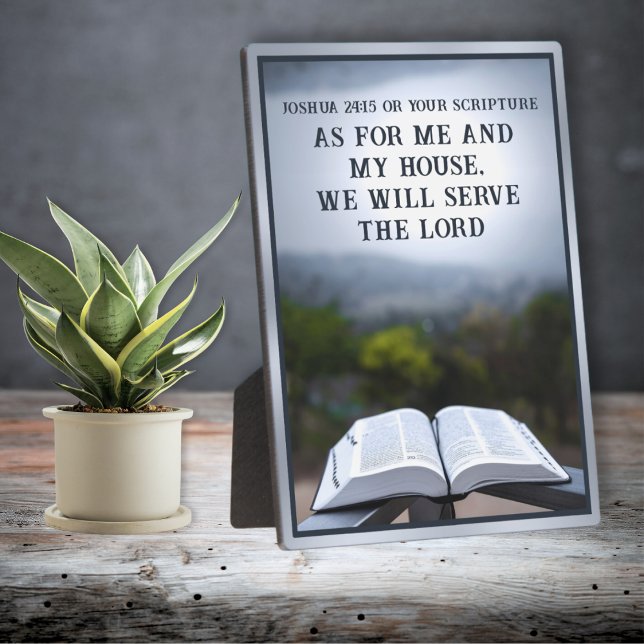 Photo Quant à moi et ma maison Plaque ou votre Écriture (As for Me and My House, We will Serve the Lord. Joshua 24:15. As for Me and My House Plaque, for him)