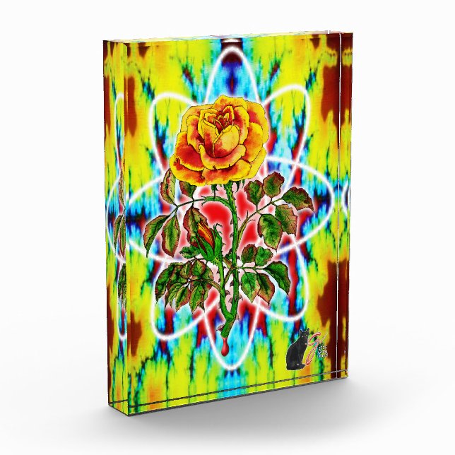 Photo Rad Rad Rose Couleur Illustration Bloc Acrylique (Gauche)