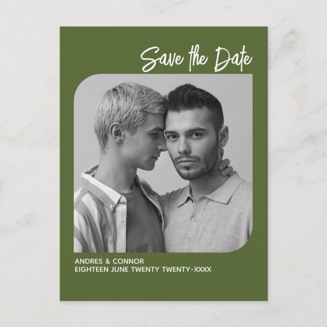 Photo raffinée Enregistrer la date Carte postale v (Devant)