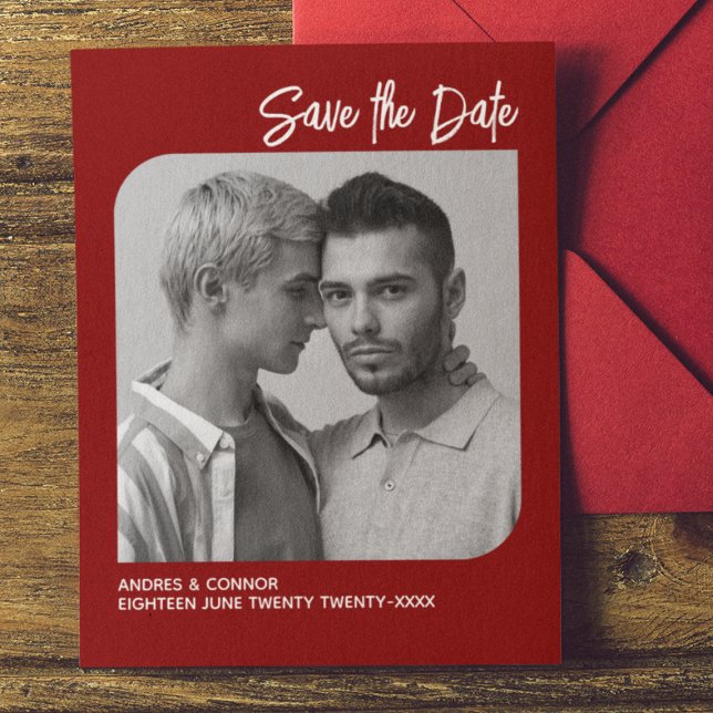 Photo raffinée Enregistrer la date Carte rouge Rub (Créateur téléchargé)